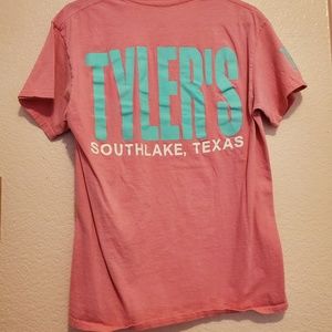 Tyler's Southlake Texas blue and pink shirt